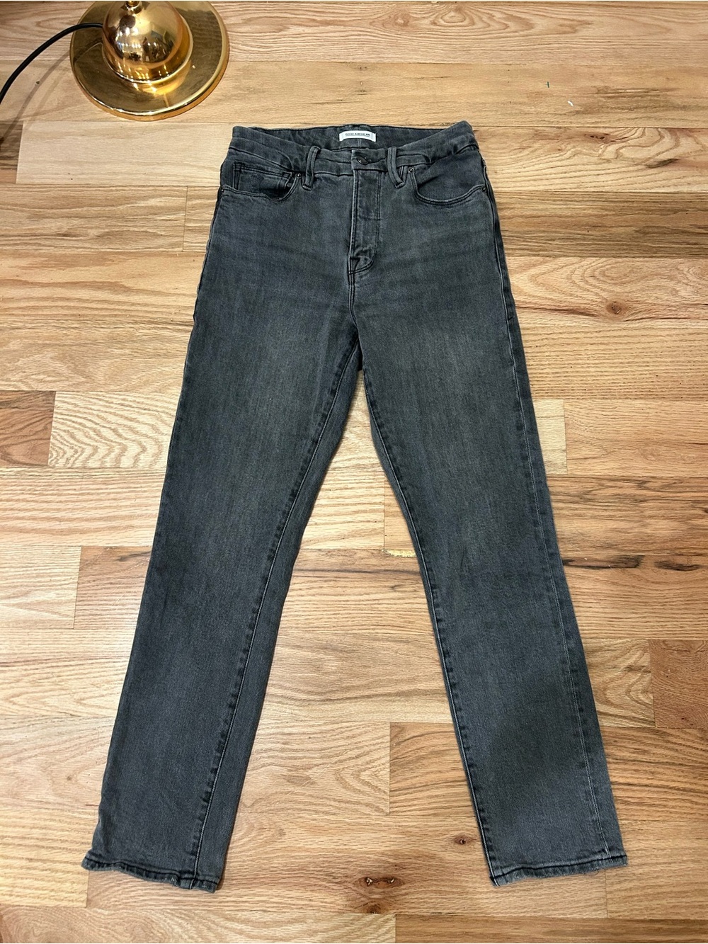 Good American Women's Straight Leg Jeans in Washed Black